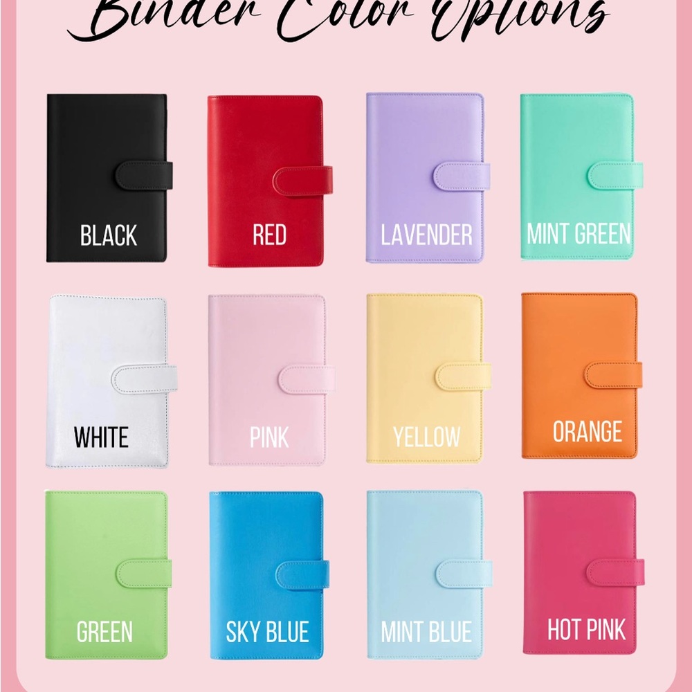 New custom budget binder 5 zip envelopes with vinyl